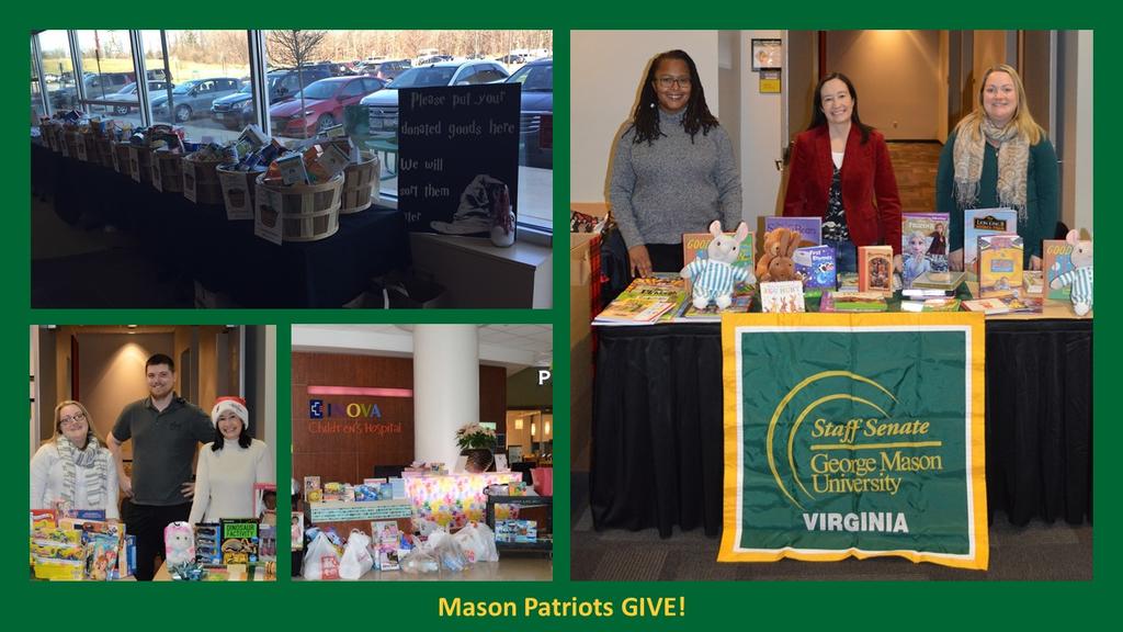 Image showing Staff Senate members at previous holiday donation drives.